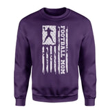 Football Mom Vertical Flag on a Sweatshirt with a White Graphic
