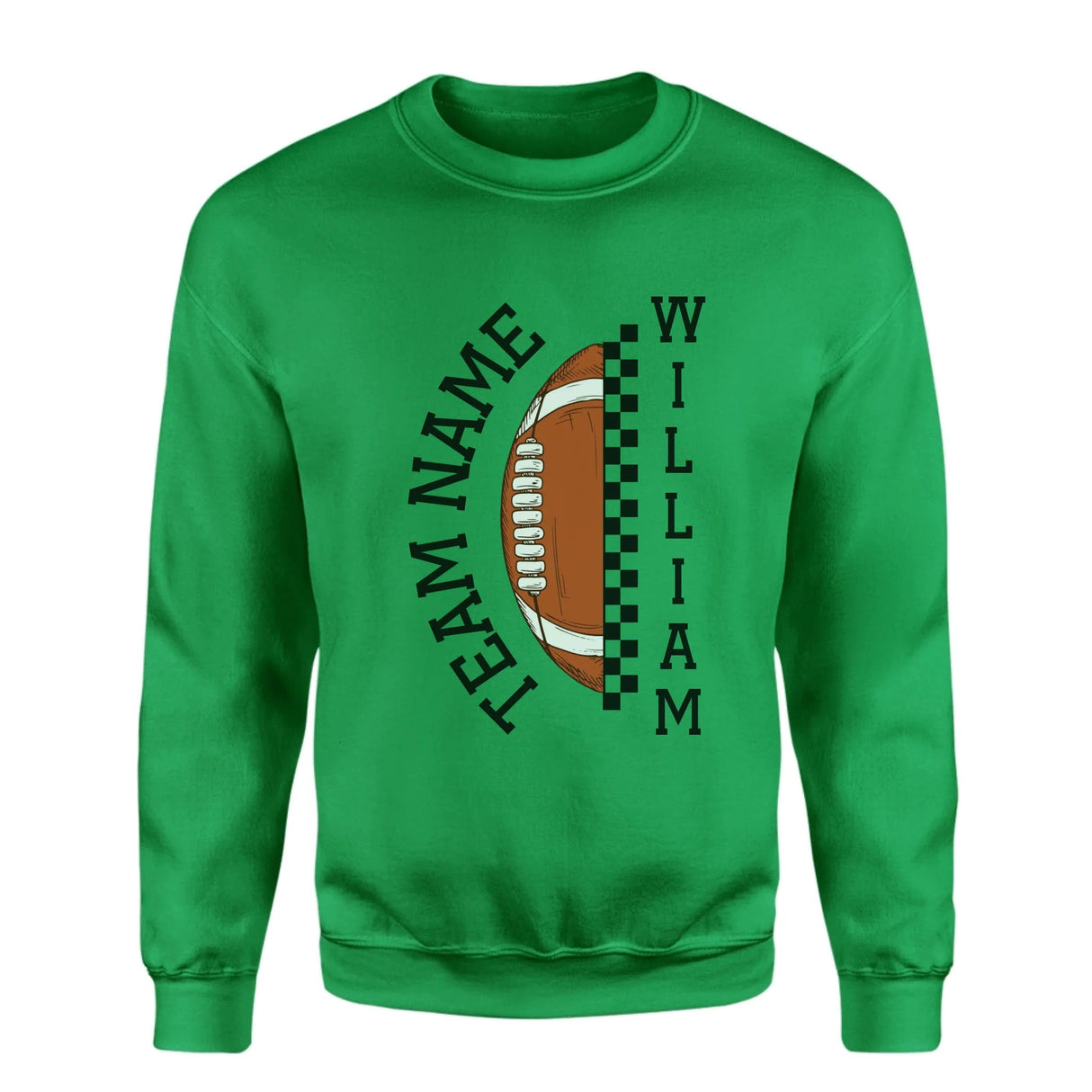 Personalized Football on a Sweatshirt With Team and Football Player Name on a Sweatshirt