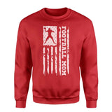 Football Mom Vertical Flag on a Sweatshirt with a White Graphic