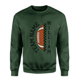 Personalized Football on a Sweatshirt With Team and Football Player Name on a Sweatshirt