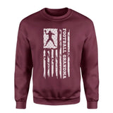 Football Grandma Vertical Flag on a Sweatshirt with a White Graphic
