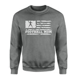 Football Mom Horizontal Flag on a Sweatshirt with a White Graphic