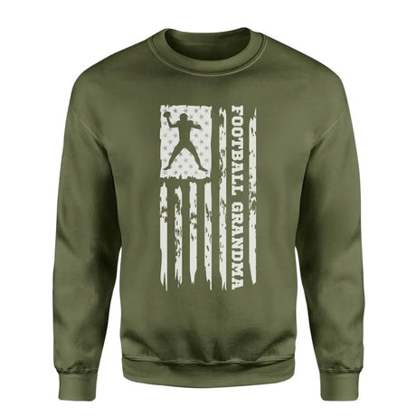 Football Grandma Vertical Flag on a Sweatshirt with a White Graphic