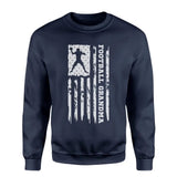 Football Grandma Vertical Flag on a Sweatshirt with a White Graphic