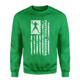 Football Grandma Vertical Flag on a Sweatshirt with a White Graphic