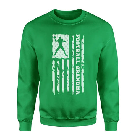 Football Grandma Vertical Flag on a Sweatshirt with a White Graphic