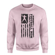 Football Mom Vertical Flag on a Sweatshirt with a Black Graphic