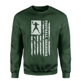 Football Grandma Vertical Flag on a Sweatshirt with a White Graphic