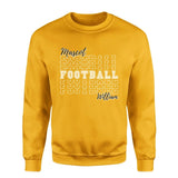 Custom Football on a Sweatshirt With Mascot and Football Player Name on a Sweatshirt