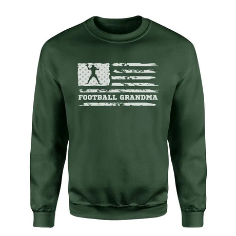 Football Grandma Horizontal Flag on a Sweatshirt with a White Graphic