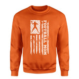 Football Mom Vertical Flag on a Sweatshirt with a White Graphic