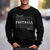 Custom Football on a Sweatshirt With Mascot and Football Player Name on a Sweatshirt