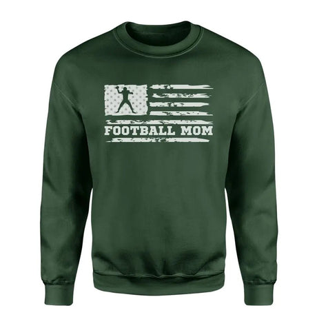 Football Mom Horizontal Flag on a Sweatshirt with a White Graphic