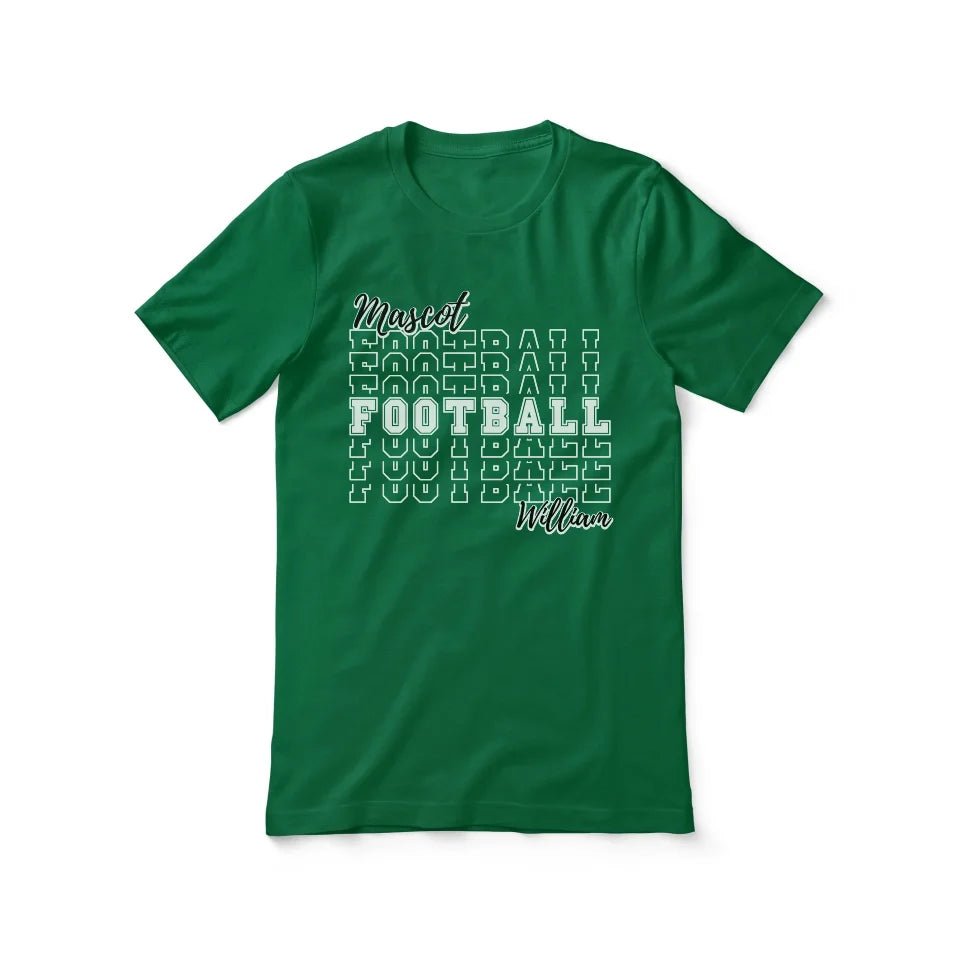 Custom Football Shirt With Mascot and Football Player Name on a Unisex T-Shirt