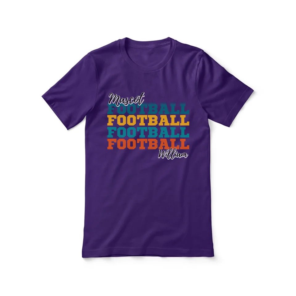 Personalized Football Football Football Shirt With Mascot and Football Player Name on a Unisex T-Shirt