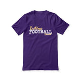 Custom Football Mascot and Football Player Name on a Unisex T-Shirt with a White Graphic