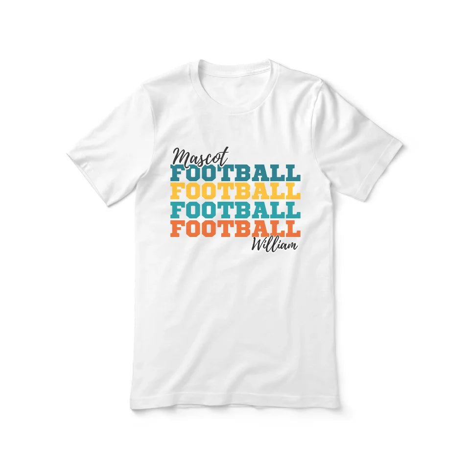 Personalized Football Football Football Shirt With Mascot and Football Player Name on a Unisex T-Shirt