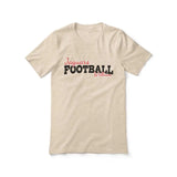 Custom Football Mascot and Football Player Name on a Unisex T-Shirt with a Black Graphic