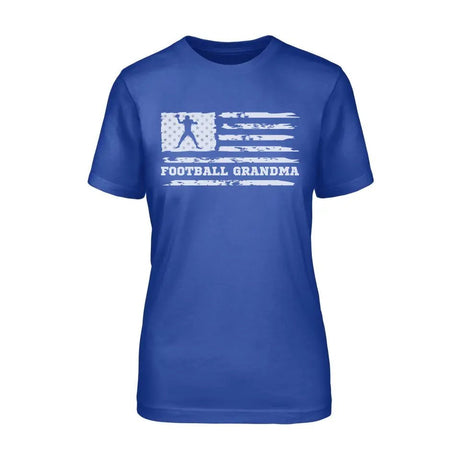 Football Grandma Horizontal Flag on a Unisex T-Shirt with a White Graphic
