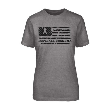 Football Grandma Horizontal Flag on a Unisex T-Shirt with a Black Graphic