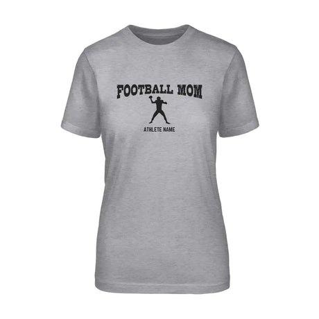 Football Mom with Football Player Icon and Football Player Name on a Unisex T-Shirt with a Black Graphic