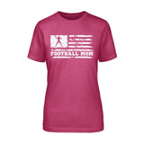 Football Mom Horizontal Flag on a Unisex T-Shirt with a White Graphic