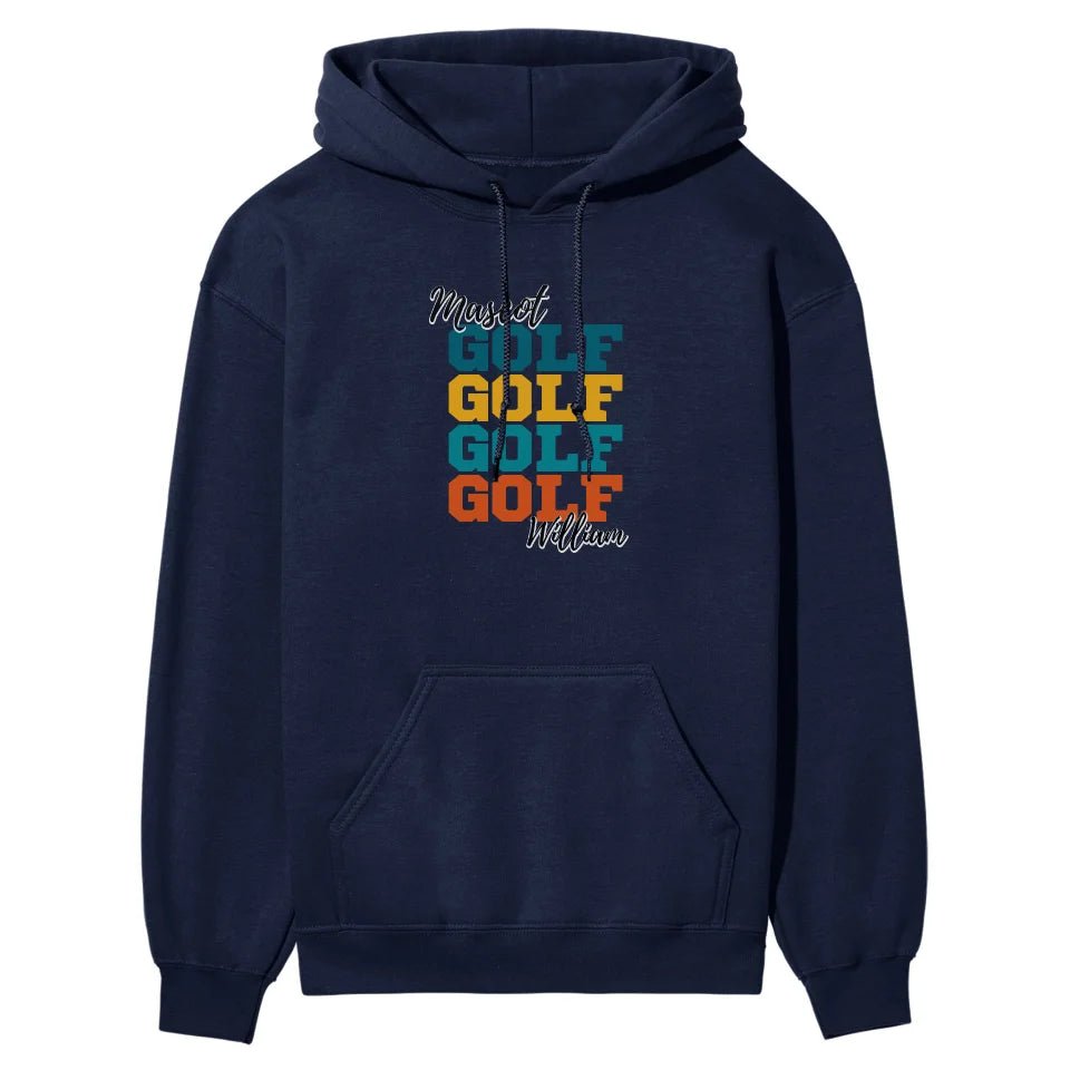 Personalized Golf Golf Golf on a Hoodie With Mascot and Golfer Name on a Hoodie