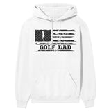 Golf Dad Horizontal Flag on a Hoodie with a Black Graphic