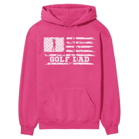 Golf Dad Horizontal Flag on a Hoodie with a White Graphic