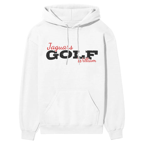 Custom Golf Mascot and Golfer Name on a Hoodie with a Black Graphic