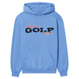 Custom Golf Mascot and Golfer Name on a Hoodie with a Black Graphic