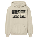 Golf Dad Horizontal Flag on a Hoodie with a Black Graphic