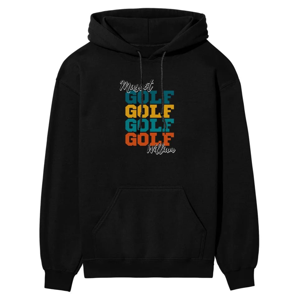 Personalized Golf Golf Golf on a Hoodie With Mascot and Golfer Name on a Hoodie