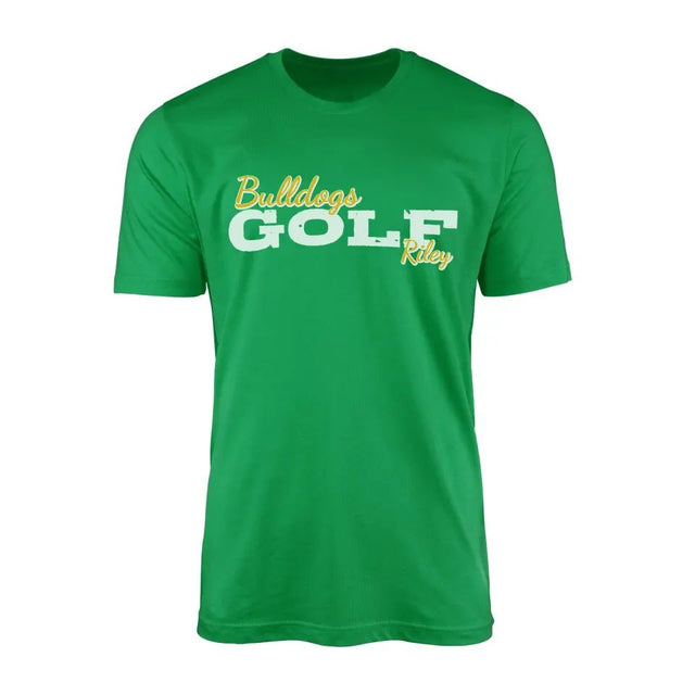 Custom Golf Mascot and Golfer Name on a Men's T-Shirt with a White Graphic