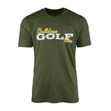 Custom Golf Mascot and Golfer Name on a Men's T-Shirt with a White Graphic