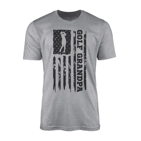 Golf Grandpa Vertical Flag on a Men's T-Shirt with a Black Graphic