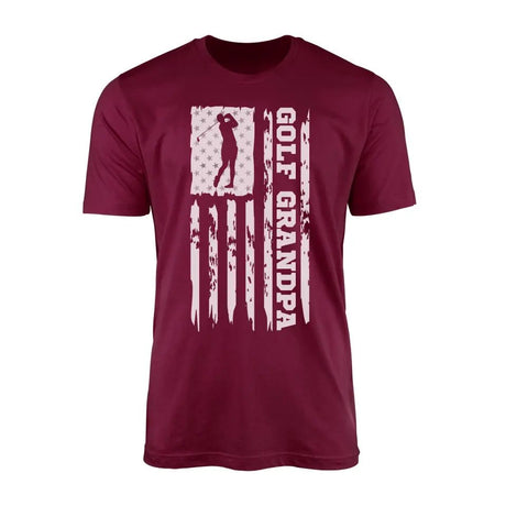 Golf Grandpa Vertical Flag on a Men's T-Shirt with a White Graphic