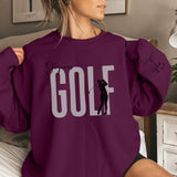 Personalized Golf on a Sweatshirt With Modern Bold Design and Golfer Name on Sleeve on a Sweatshirt