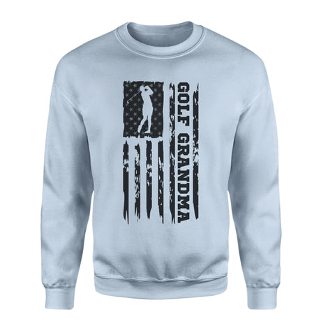 Golf Grandma Vertical Flag on a Sweatshirt with a Black Graphic
