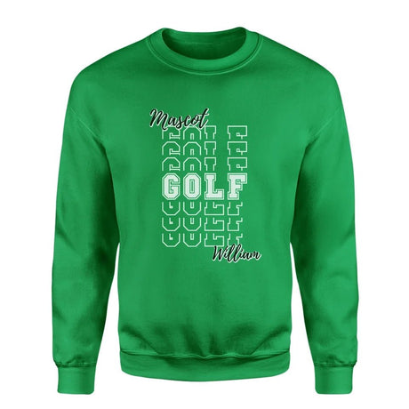 Custom Golf on a Sweatshirt With Mascot and Golfer Name on a Sweatshirt