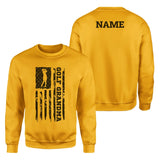 Golf Grandma Vertical Flag With Golfer Name on a Sweatshirt with a Black Graphic