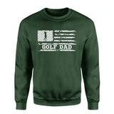 Golf Dad Horizontal Flag on a Sweatshirt with a White Graphic