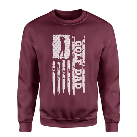 Golf Dad Vertical Flag on a Sweatshirt with a White Graphic