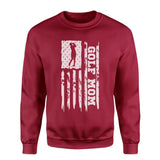 Golf Mom Vertical Flag on a Sweatshirt with a White Graphic