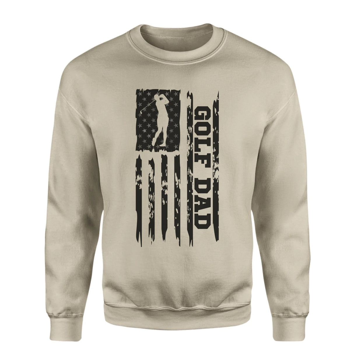 Golf Dad Vertical Flag on a Sweatshirt with a Black Graphic