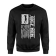 Golf Mom Vertical Flag on a Sweatshirt with a White Graphic