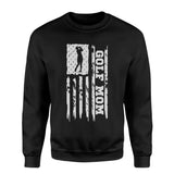 Golf Mom Vertical Flag on a Sweatshirt with a White Graphic