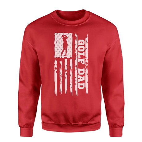 Golf Dad Vertical Flag on a Sweatshirt with a White Graphic