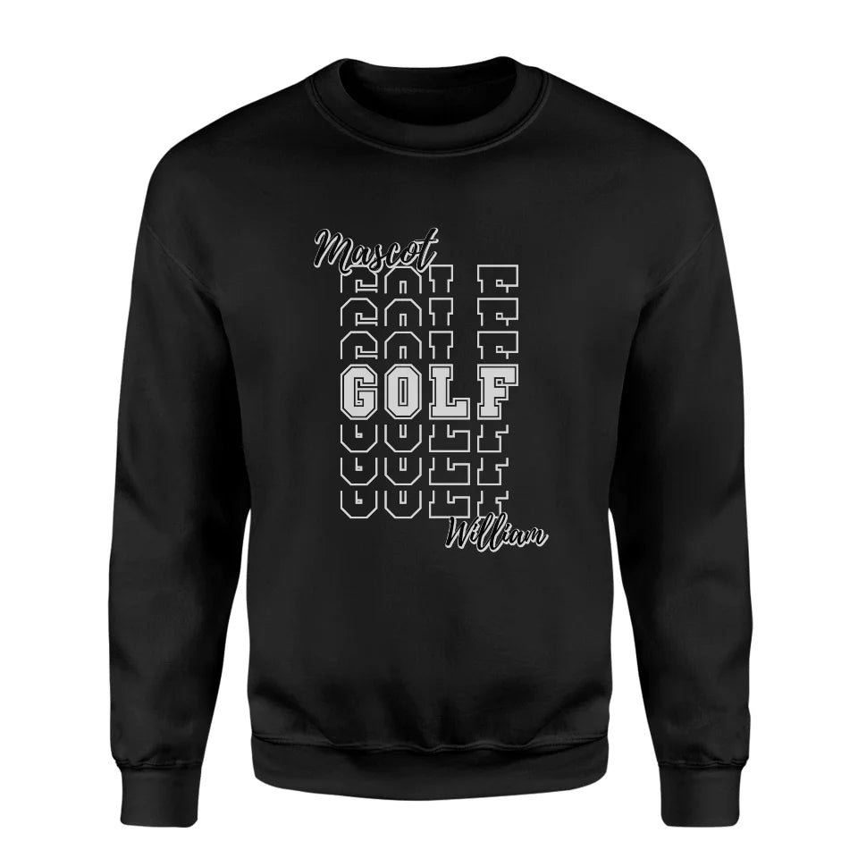 Custom Golf on a Sweatshirt With Mascot and Golfer Name on a Sweatshirt