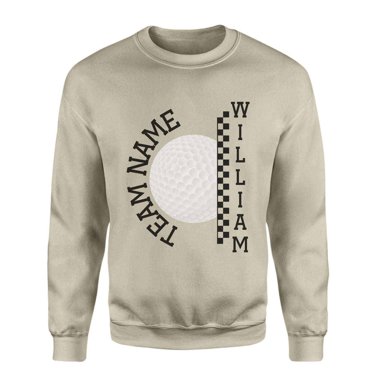 Personalized Golf on a Sweatshirt With Team and Golfer Name on a Sweatshirt